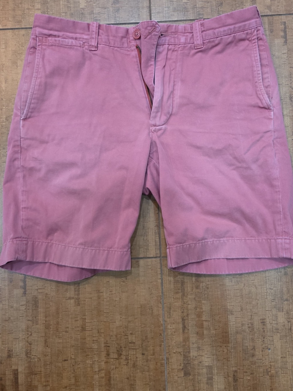 J. Crew Men's Pink/res Flat-Front Cotton Shorts